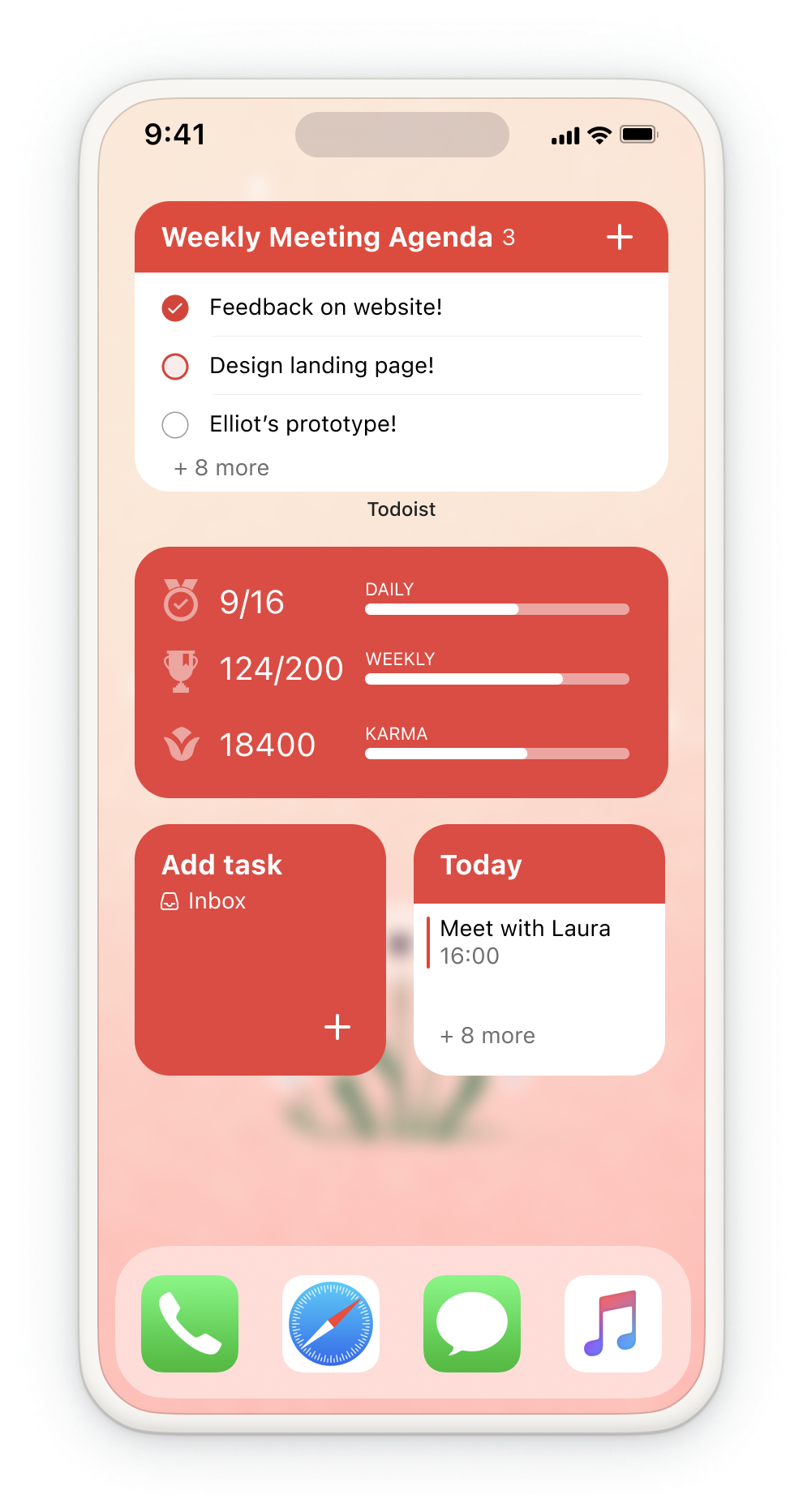 Add a Todoist widget on your iOS device