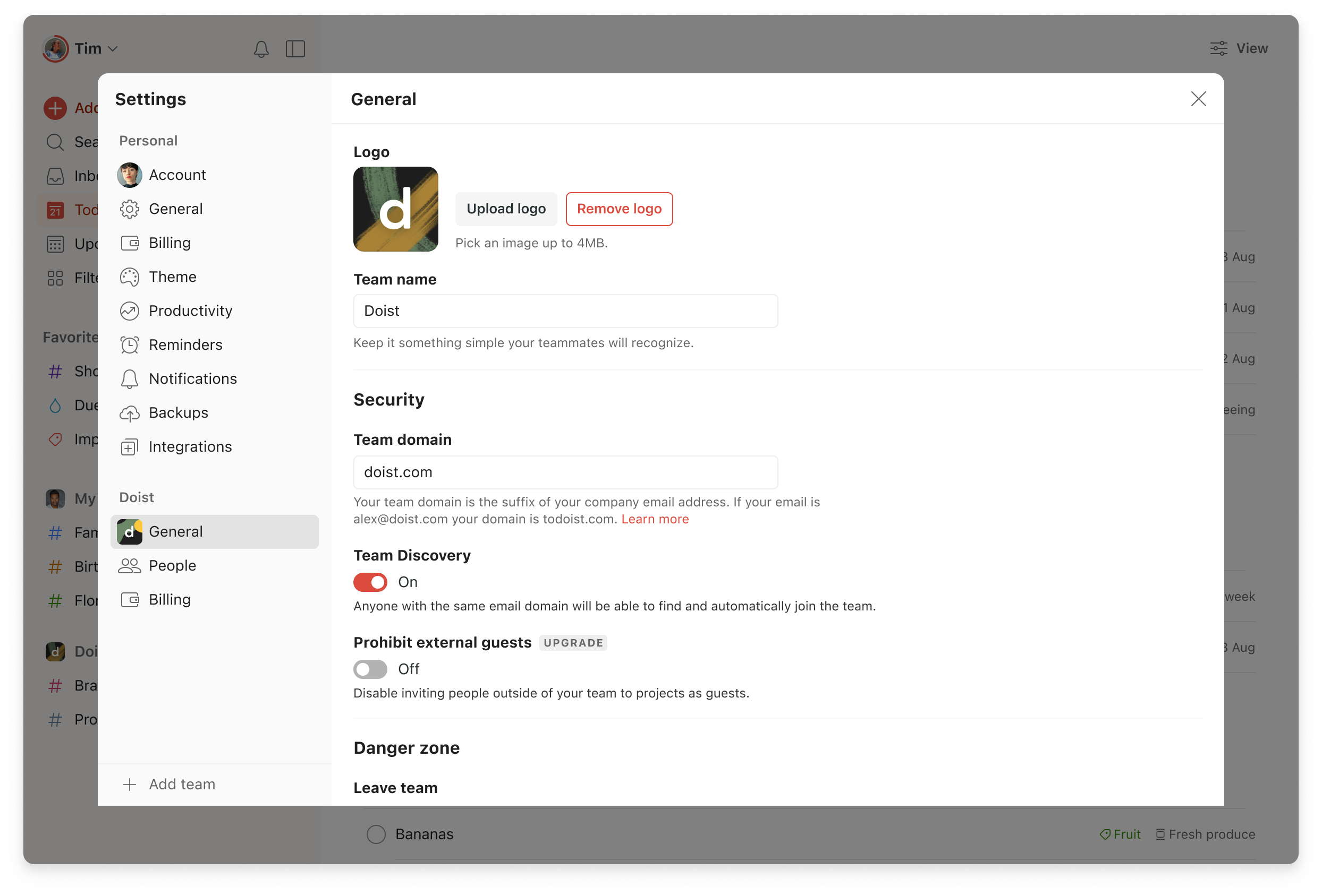 Security Options For Your Todoist Team – Todoist Help