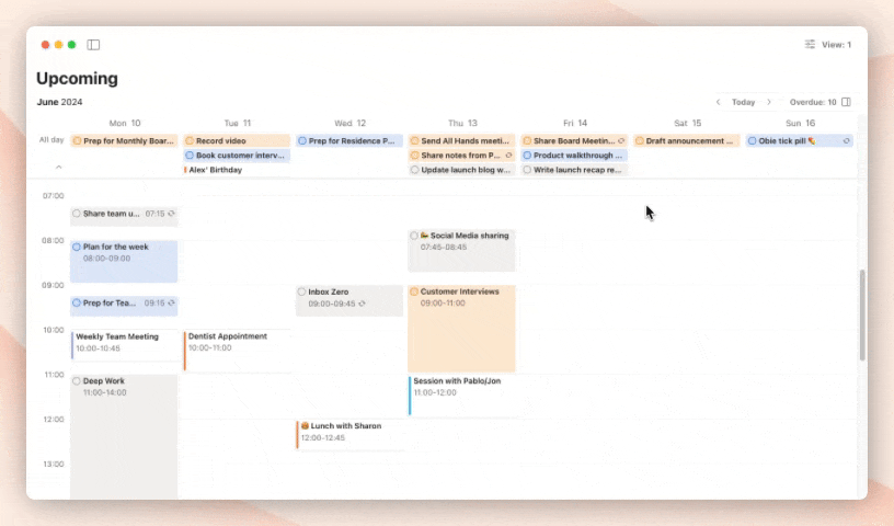 Time block tasks around events