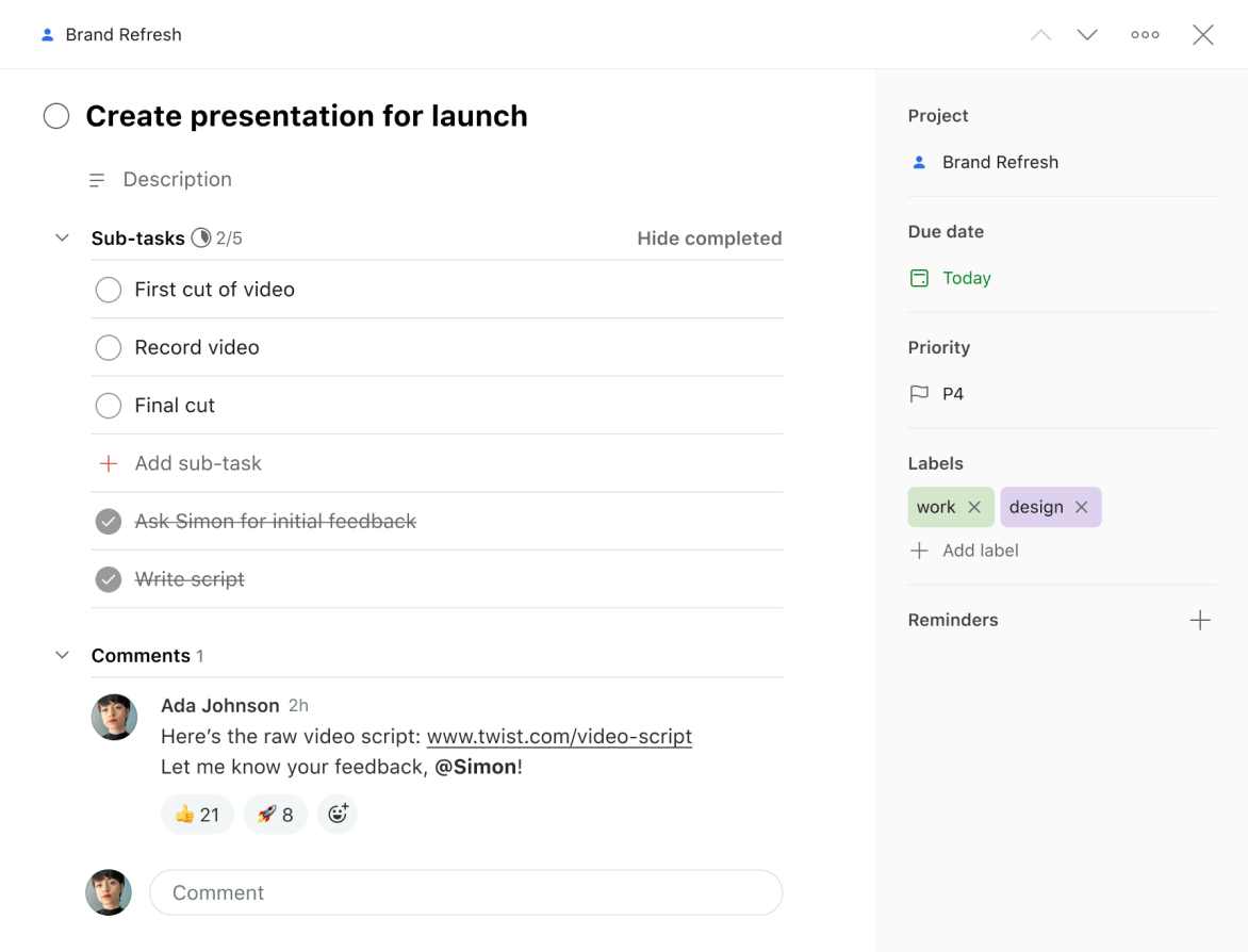 Task view
