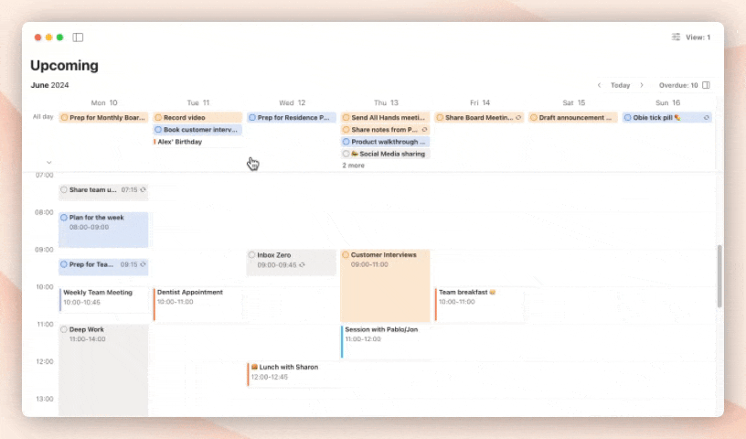 Drag tasks to schedule