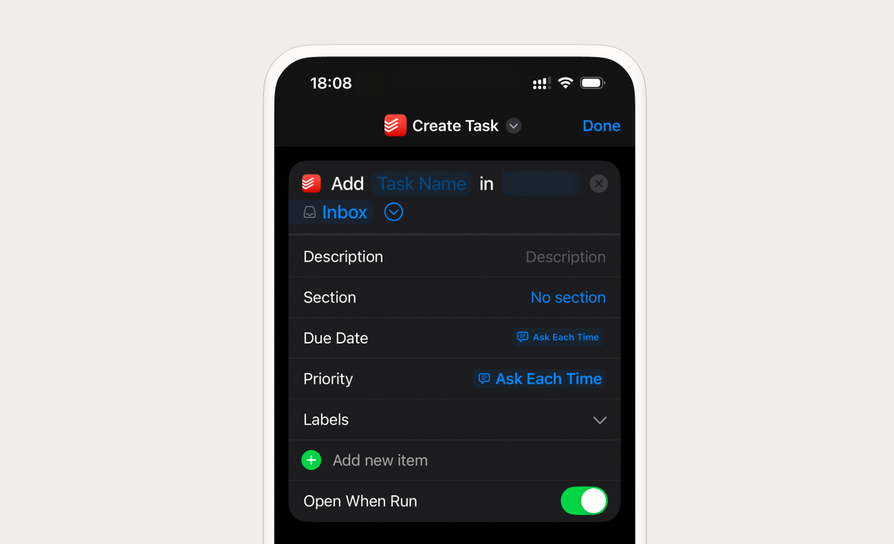 Todoist On Ios のショートカットを使う Todoist Help