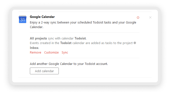 todoist sync with google calendar