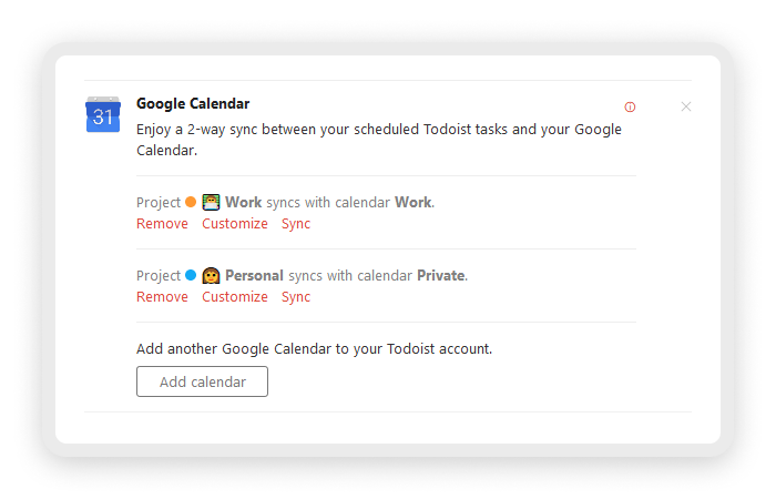 connect todoist with google calendar