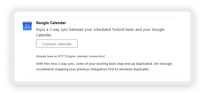 connect todoist to google calendar