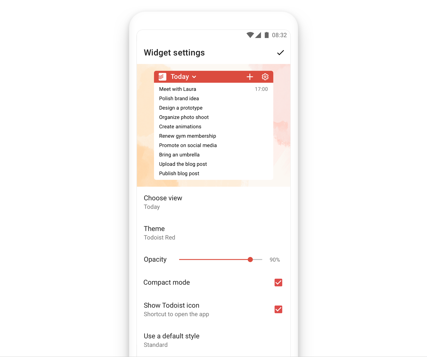 Todoist のウィジェットを Android のホーム画面に追加する Todoist Help