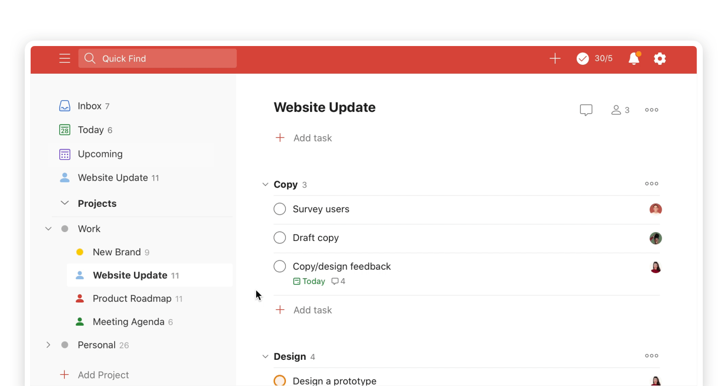 Add a project, label or filter to favorites – Todoist Help