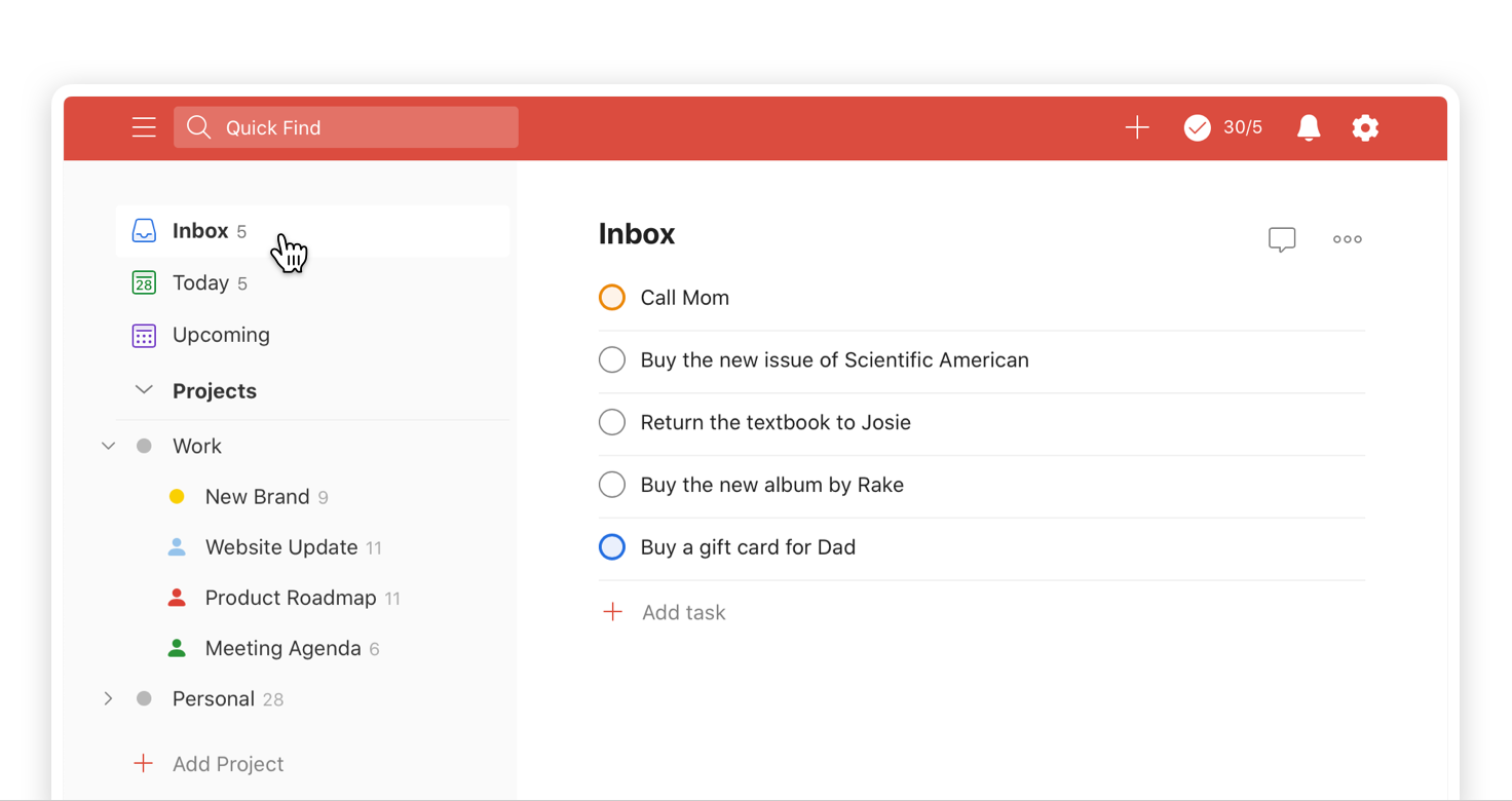 GTD apps and software: Todoist