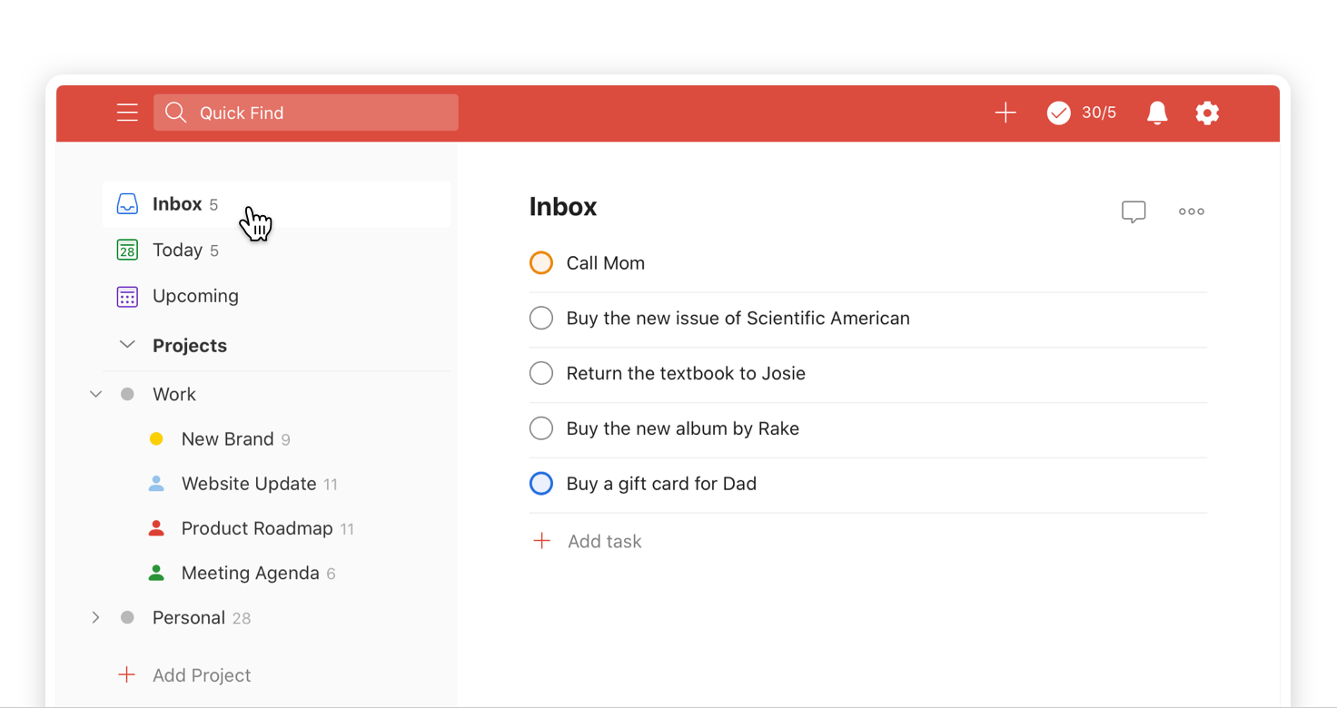 simple todoist setup