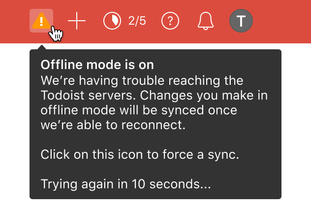 could not sync todoist updates