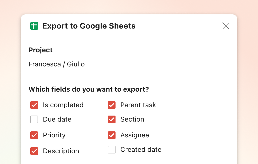 Use the Export to Google Sheets extension with Todoist Todoist Help
