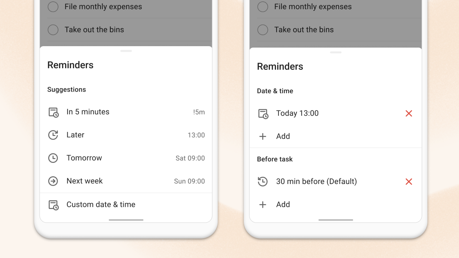 reminders on Android
    have been redesigned to look just as sleek as the rest